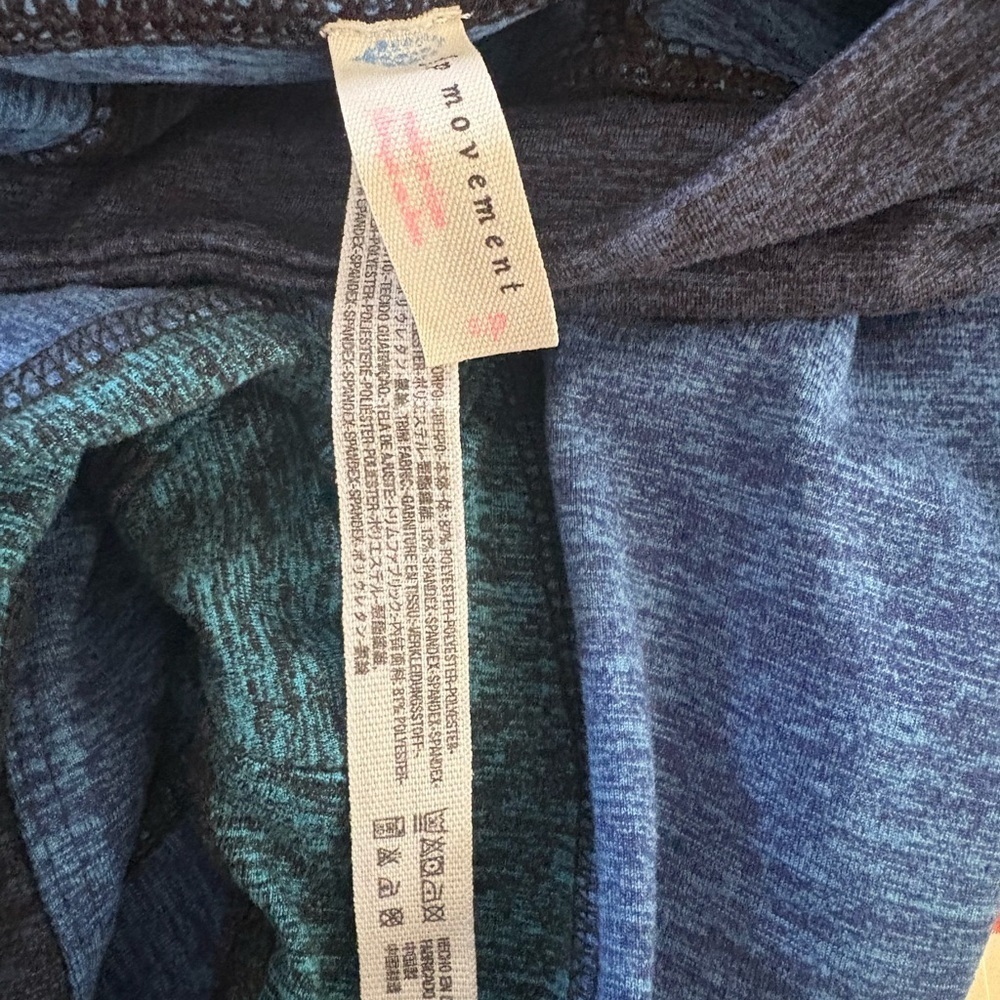 Free People FP Movement Blue Colorblock Boro Athletic Gym Sport Leggings Pants S - Picture 3 of 3